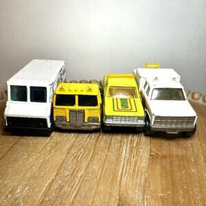 Hot Wheels Service Vehicles Lot - US Mail Truck, Phone Truck, Flatbed Vintage